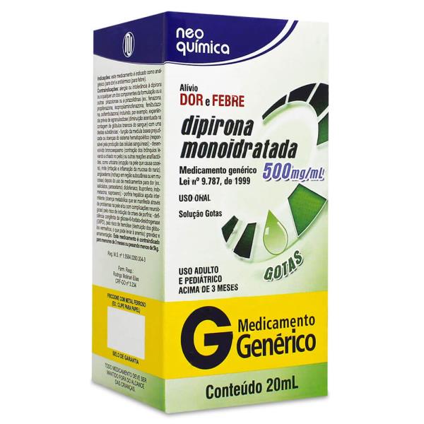 DIPIRONA 500MG/ML GTS 20ML G NEO