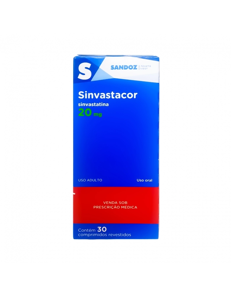 SINVASTACOR 20MG 30CP - SANDOZ