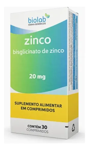 ZINCO 20MG 30CP - BIOLAB